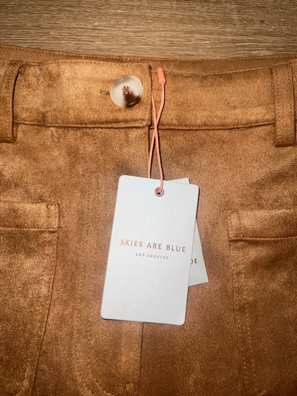 Skies Are Blue | Skies Are Blue Camel Suede Wide Leg Pants - Picture 4 of 8